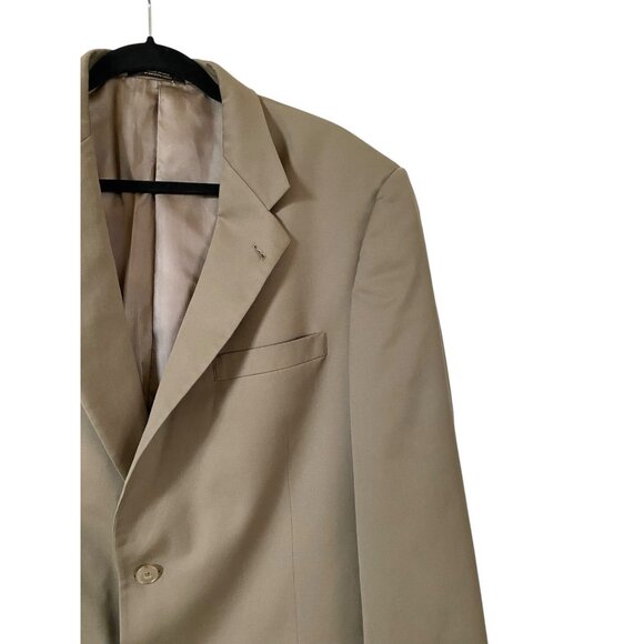 Hart Schaffner Marx 44L 38x29 Beige Plaid Gold Trumpeter Mens Jacket Pants Suit - Picture 3 of 13